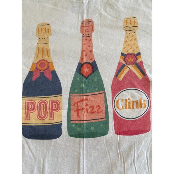 Pop Fizz Clink Golden Rose Champagne Trio Oversized T-Shirt Sz M/L - Picture 6 of 9